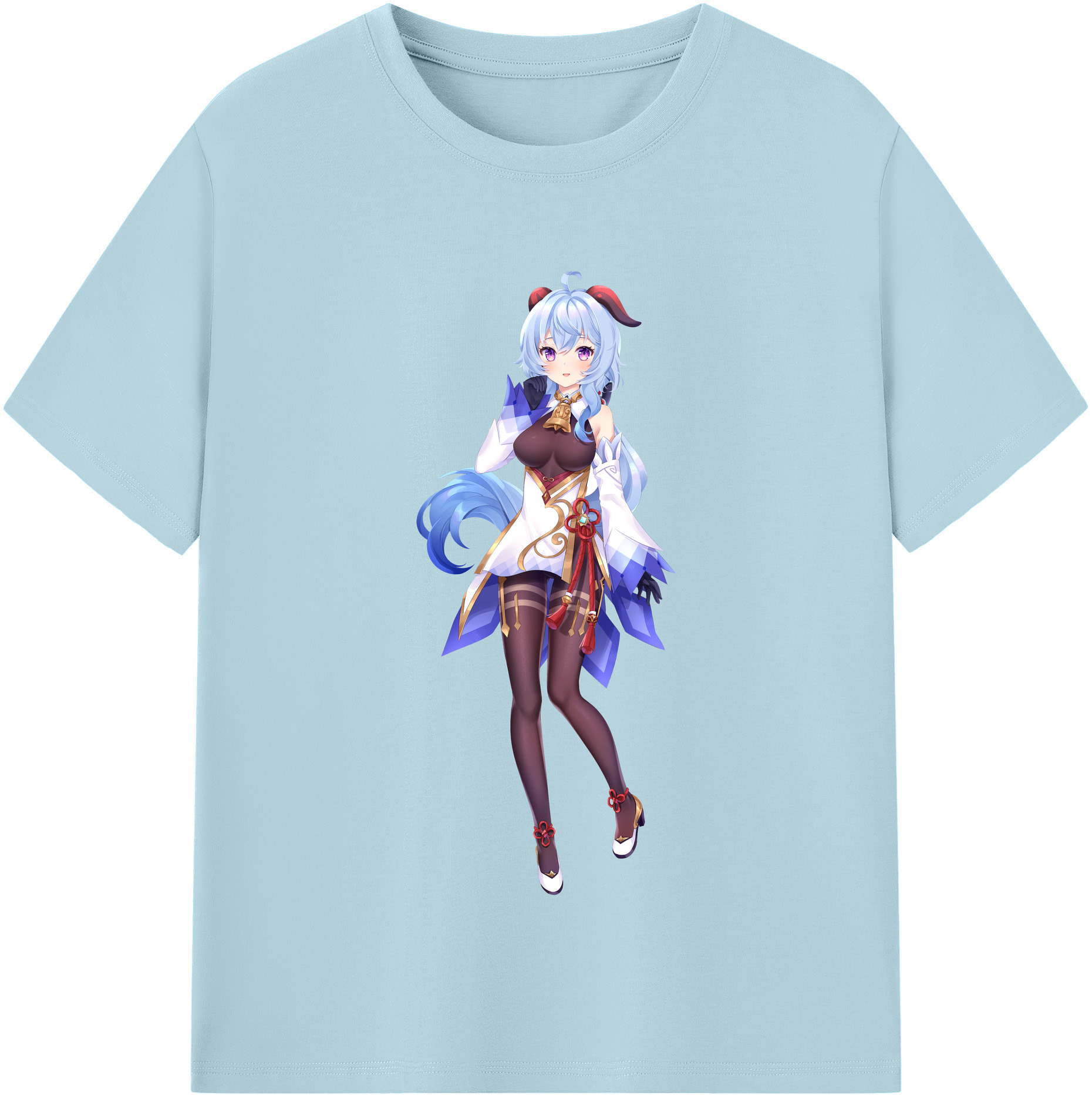 げんし神 甘雨 かんう genshin Ganyu 綿100％半袖Tシャツ（フロントプリント）